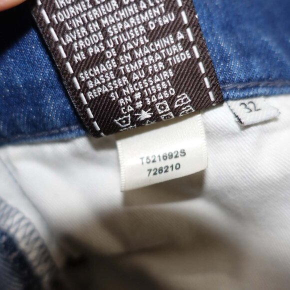 7 For All Mankind Men's Relaxed Fit Jeans Size 32 x 32 Destroyed Blue Button Fly - Picture 7 of 9